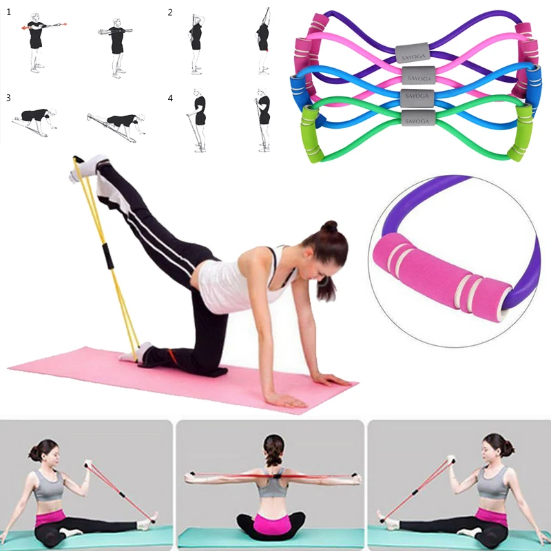 Resistance Stretch Band Rope Latex Rubber Arm Fitness Exercise Pilates Yoga Gym
