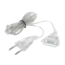 3m ue plug 220v cabo de extensão led cortina luz corda cabo extensor de energia fio para casa ac natal decoração interior luzes
