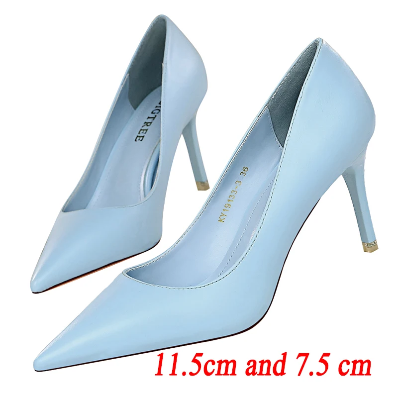 Женские свадебные туфли на высоком каблуке 7,5 и 10,5 см, синие и желтые туфли для зачистки, офисные туфли лодочки на шпильке, 2020|Туфли|   | АлиЭкспресс - небесная коллекция