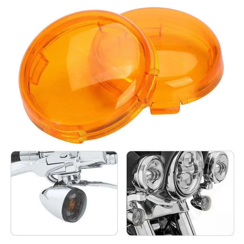 TWISTER.CK 2pcs Motorcycle Turn Signals Light Lens Cover For Touring Road King Sportster 883 1200 Iron XL Softail Heritage