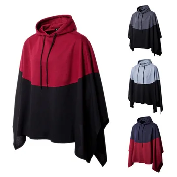 

Men's clothing color matching cultivate one's morality even cap who dress fashion leisure magic cloak fleece jacket