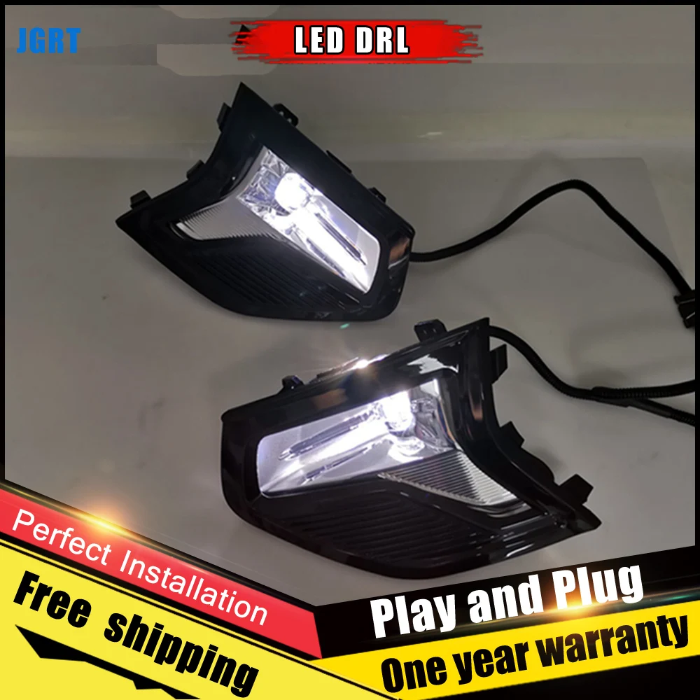 

2PCS White LED Daytime Running Light For Ford Mondeo 2019 With Yellow Turn Signal Lamp Function Car DRL Fog Lamp