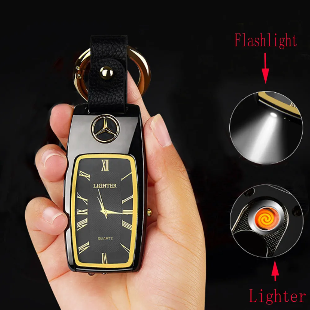 

Multifunctional watch USB cigarette lighter flashlight