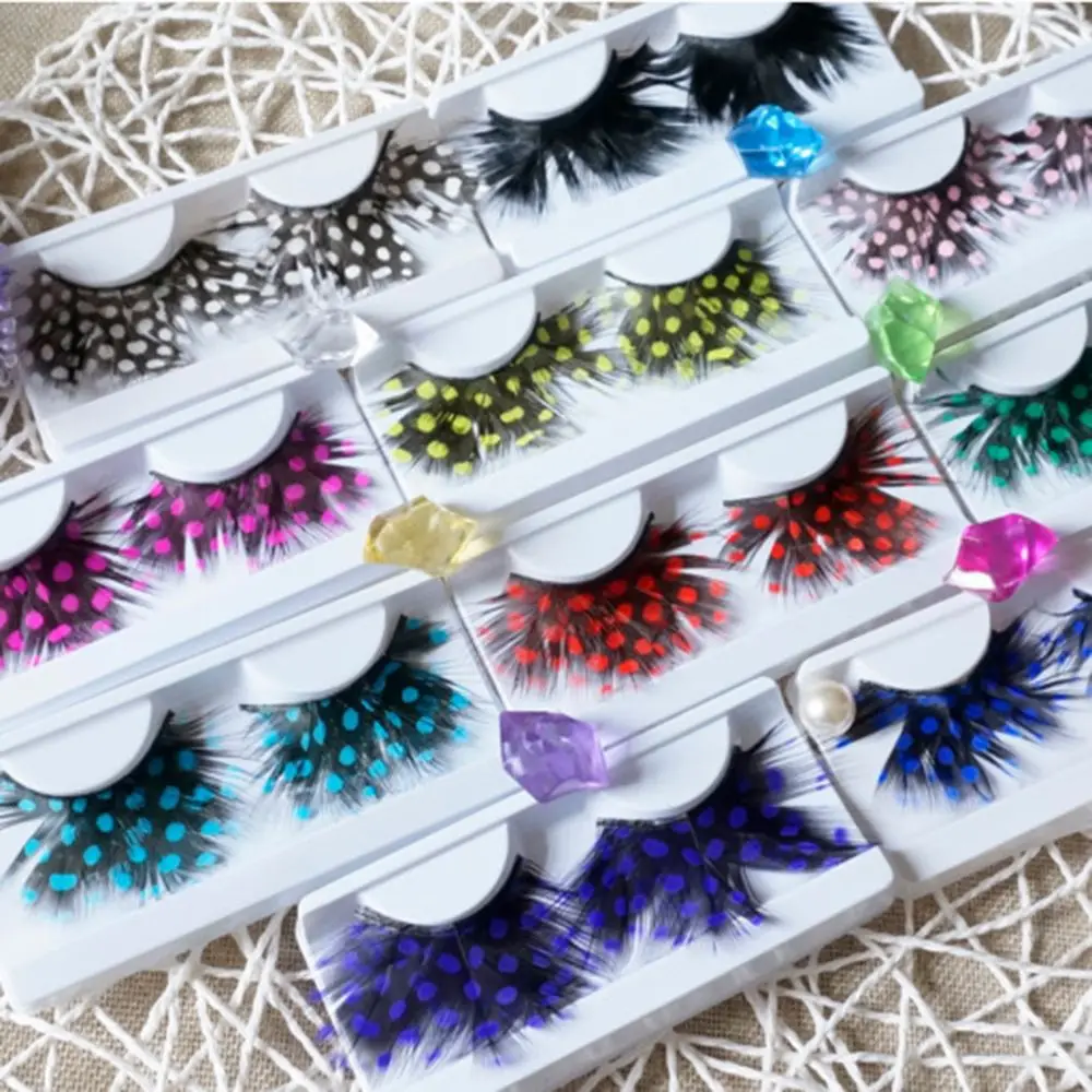1Pair Creativity Fake eyelashes Drama stage makeup Feather Eyelash Women Beauty Eye Makeup Tools Extension | Красота и здоровье