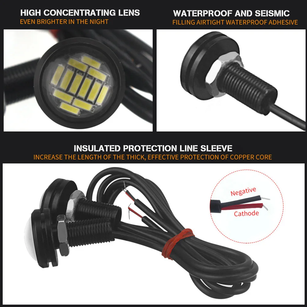 1 шт. DC 12 В орлиный глаз светодиодный светильник 4014 12SMD 23 мм дневные ходовые DRL резервный светильник автомобильная лампа