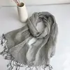 100% Linen New Spring and Autumn Unisex Scarf Echarpe Muslim Hijab Foulard Shawls Tie Dye Scarves Women/Men Sjaal Scarfs 2