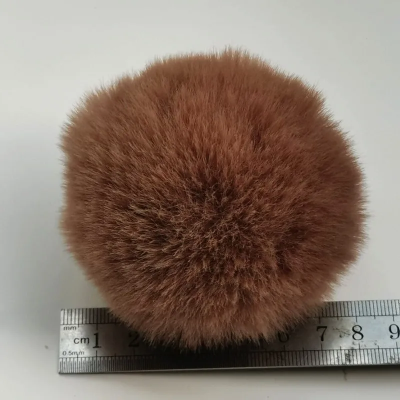 Solid Rex Rabbit Pompom Keychain pom poms craft supplies fluffy ball accessories craft supplies 10 Pieces of 8cm Bag Diy Handmade Materials and Retail Colors Support Mix and Match