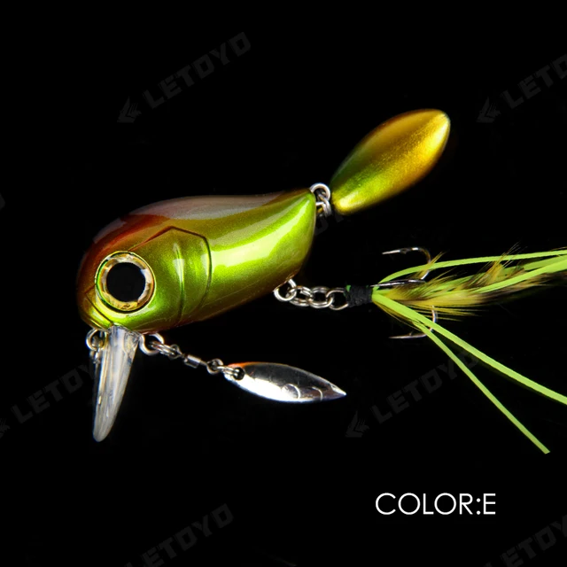 LETOYO Floating Fishing Lure Crank 40mm 8g Freshwater Bass Crankbait Surface Artificial Hard Baits With Spoon Wobblers Wake Bait E
