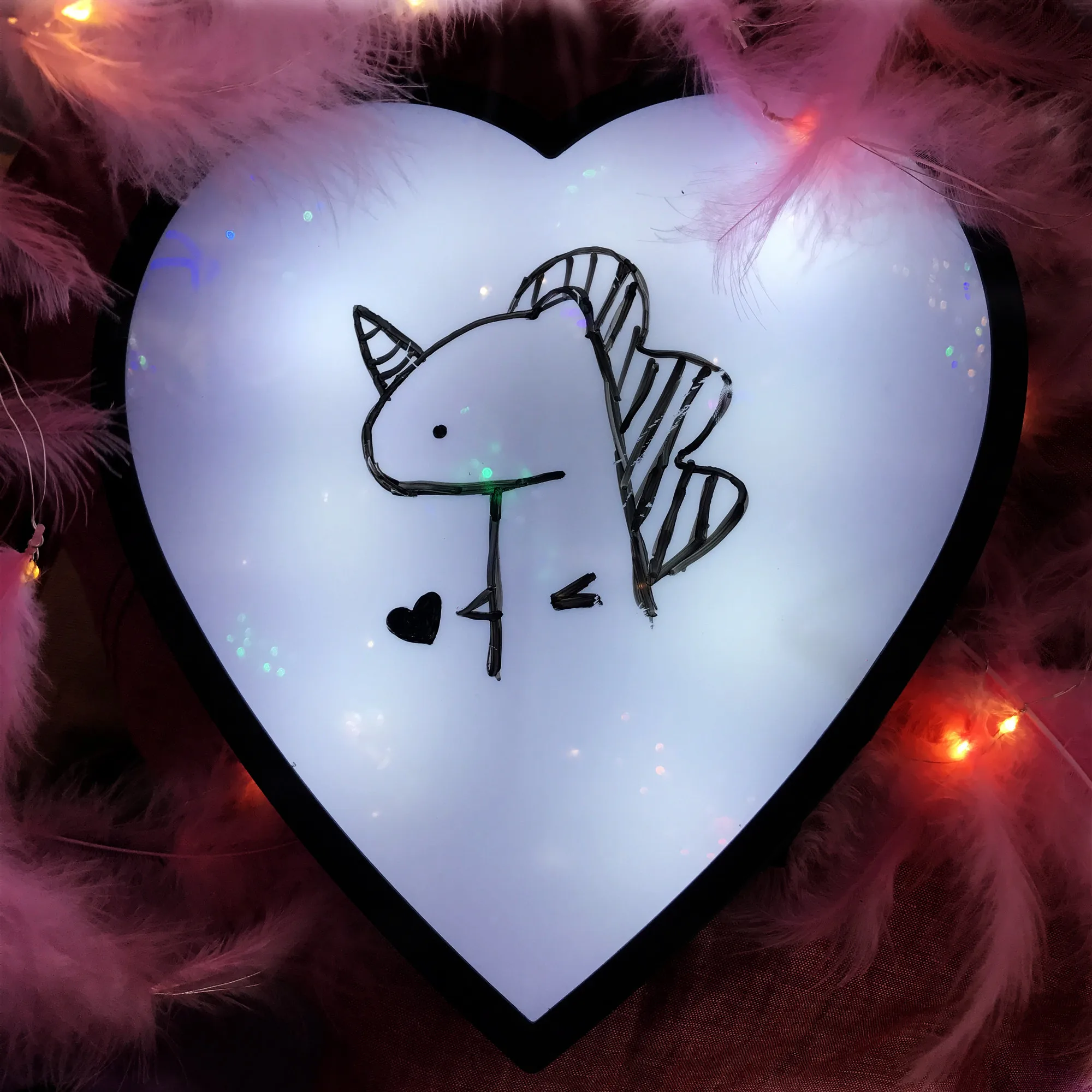 Night Lamp LED DIY Handwritten Message Light Box USB Table Night Light Girl Bedroom Creative Decoration Lamp Battery Powered - Цвет: Heart