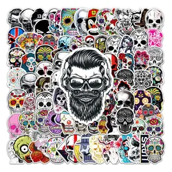 Lot de 10, 30, 50 ou 100 pièces d'autocollants à motif de crâne d'horreur, Graffiti, étanche, pour Skateboard, guitare, ordinateur portable, téléphone, voiture, vélo, jouet pour enfant 