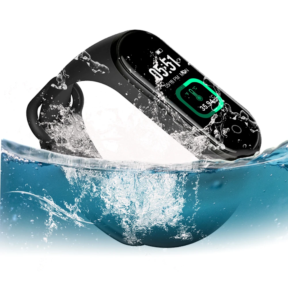 

TM4pro emperature Measurement Color Screen Smart Bracelet Heart RateHealth Monitoring Sports Waterproof Watch fit Men Women Kid