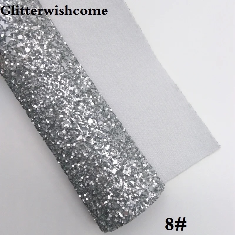 Glitterwishcome 21X29 см A4 размер винил для бантов растягивающаяся подложка матовая массивная блестящая кожаная ткань винил для бантов, GM254A - Цвет: 8