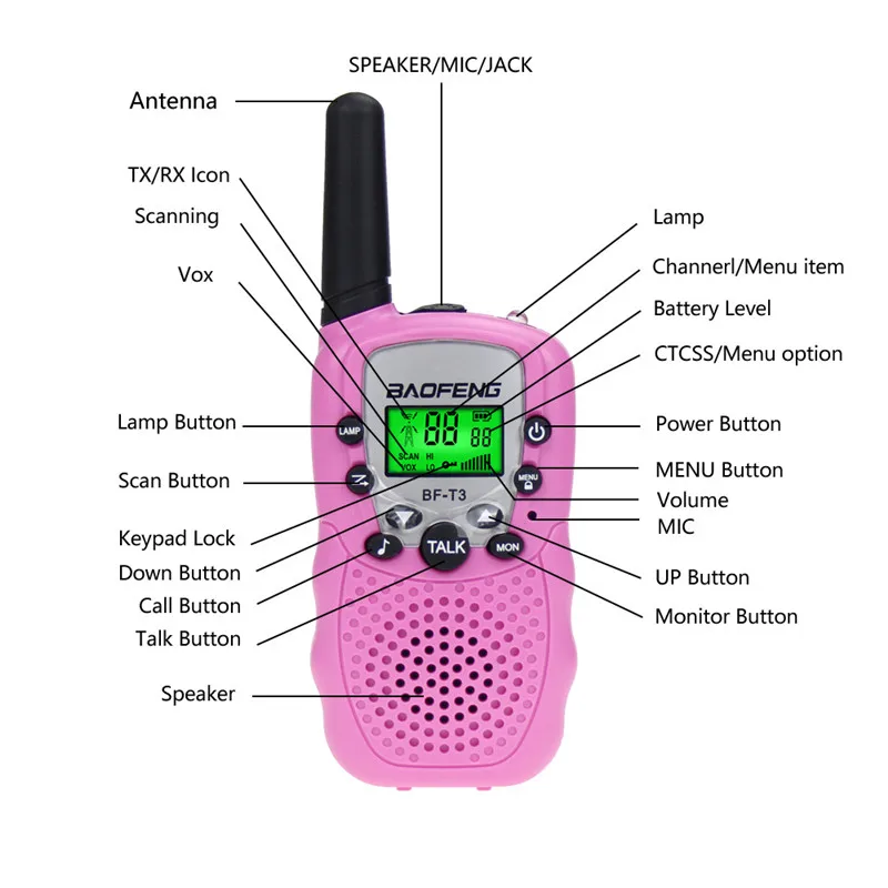 Presentes de Aniversário do Miúdo Bf-t3 para Crianças Walkie Talkie Brinquedos Rádio Mini Portátil Two-way Transceptor 2 Pçs - Set 18 High Quality Brinquedos e hobbies