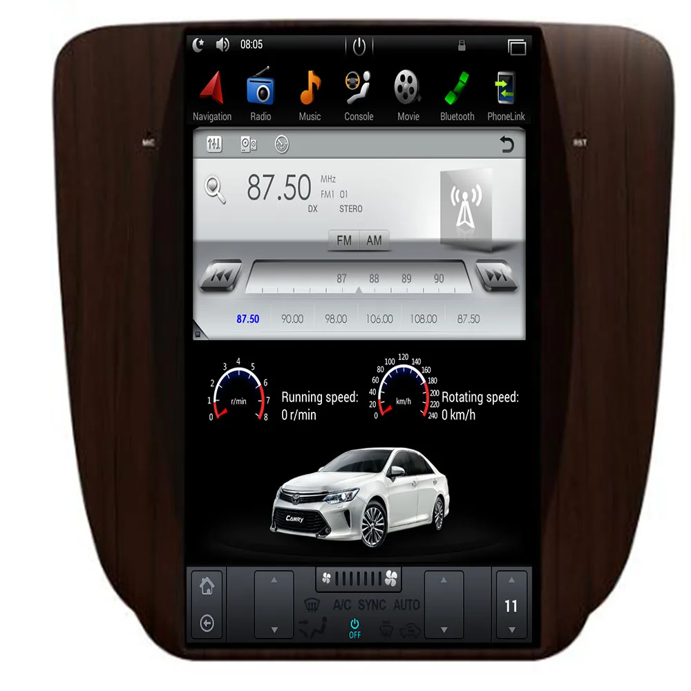 Вертикальный автомобильный DVD-плеер 12 1 дюйма в стиле tesla Android 9 GPS-навигация для GMC