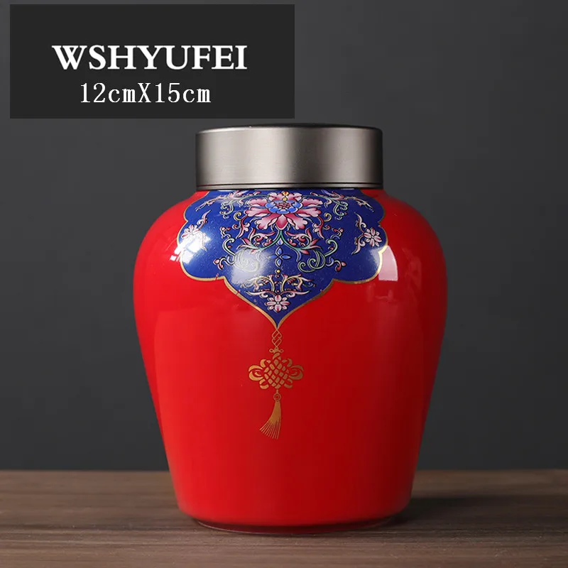 1Pcs Retro large home Ganoderma lucidum tea coffee beans biscuit candy moisture-proof sealed cans pill powder storage tank - Цвет: F