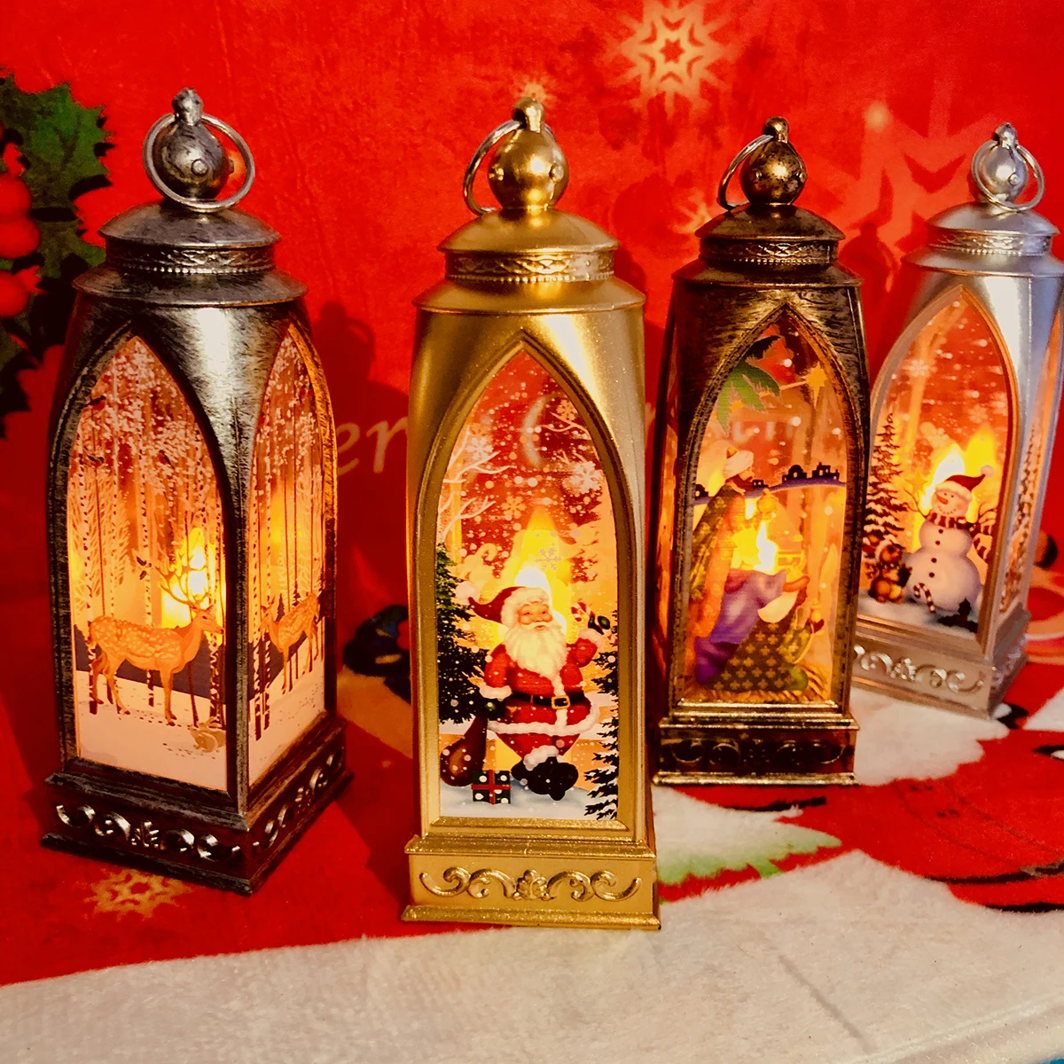 Taoup светодиодный Рождественский светильник, металлическое золото, Санта, рождественские украшения, Рождественское украшение для дома, Natal Noel Navidad, подарки