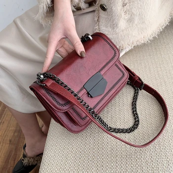 

2020 Fashion Woman Shoulder Bag PU Leather Solid Small Flap Versatile Chain Crossbody Purses And Luxury Handbags Women Designer