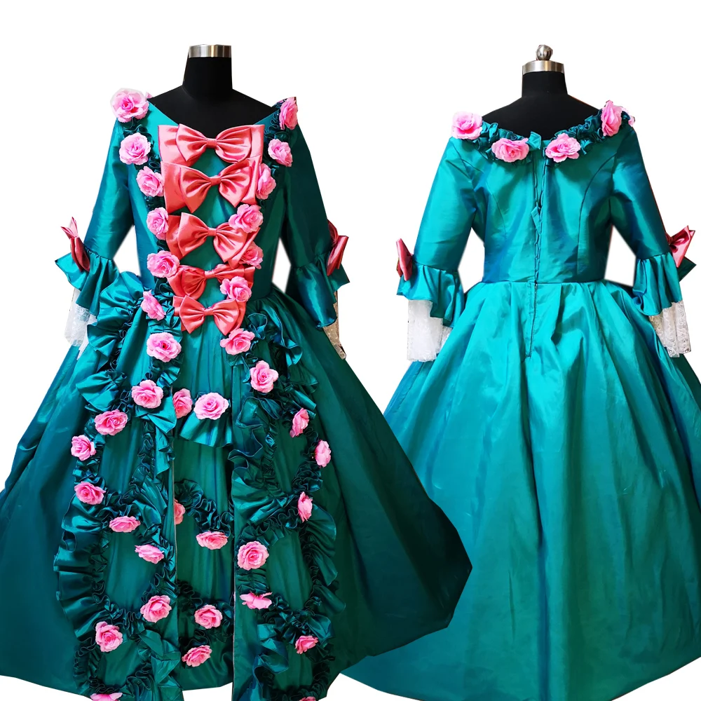 

2020 New blue Vintage costumes 18th Duchess Retro medieval Renaissance Reenactment Theatre Civil war Victorian dress D-534