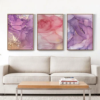 

AAHH Canvas Painting Abstract Gold Line Color Modern Pop Art Wall Art Canvas Wall Picture for Home Decor