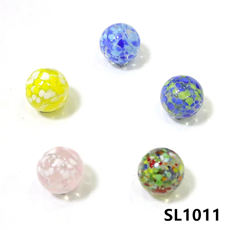 16mm Handmade Murano Glass Balls 5Pcs Colorful Creative Art Collection Marbles Puzzle Nuggets Game Pat Toy For Children Kids Boy miniature figurines miniature ornament glass ornament