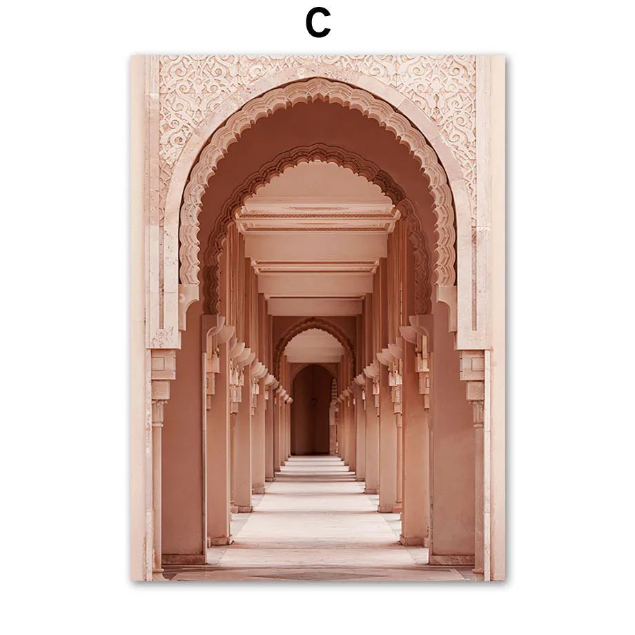 Morocco-Marrakech-Archway-Sand-Flower-Leaf-Plants-Nordic-Poster-Wall-Art-Print-Canvas-Painting-Decor-Pictures (5)