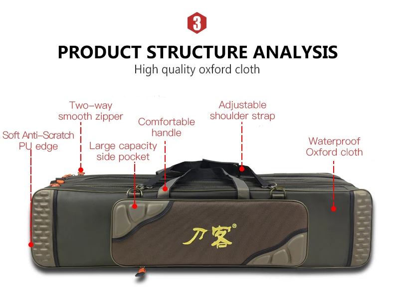 120 см толще 1680D Оксфорд Рыболовная Сумка 2/3/4 Слои большой Ёмкость удочки для рыбалки, игрушки для хранения Водонепроницаемый сумка XA168G