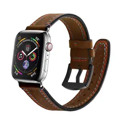 Ремешок из натуральной кожи для apple Watch band 4 (iwatch 5) 44 мм 40 мм apple watch 3 2 1 ремешок 42 мм 38 мм ремень браслет Ремешки для часов