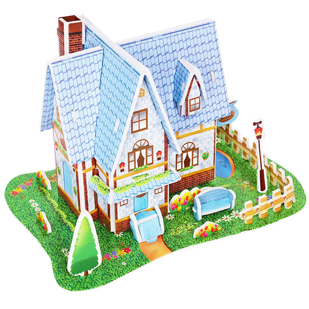 

New Arrival Puzzle Toy Dream House 3D Jigsaw Puzzle Cartoon Castle Garden Model Children Educational Learning Toys oyuncaklar