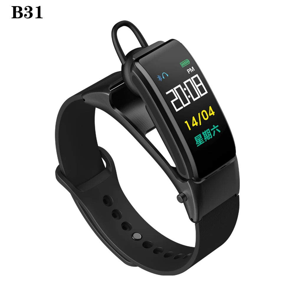 

Smart Bracelet B31 Color Bluetooth Smart Screen Blood Pressure Heart Bracelet Sports Wrist Watch Bluetooth Headset call Bracelet