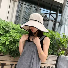 Модная летняя шляпа рыбака женская уличная спортивная солнцезащитная Кепка дикий пляж большой козырек шапки Женская шляпка# guahao