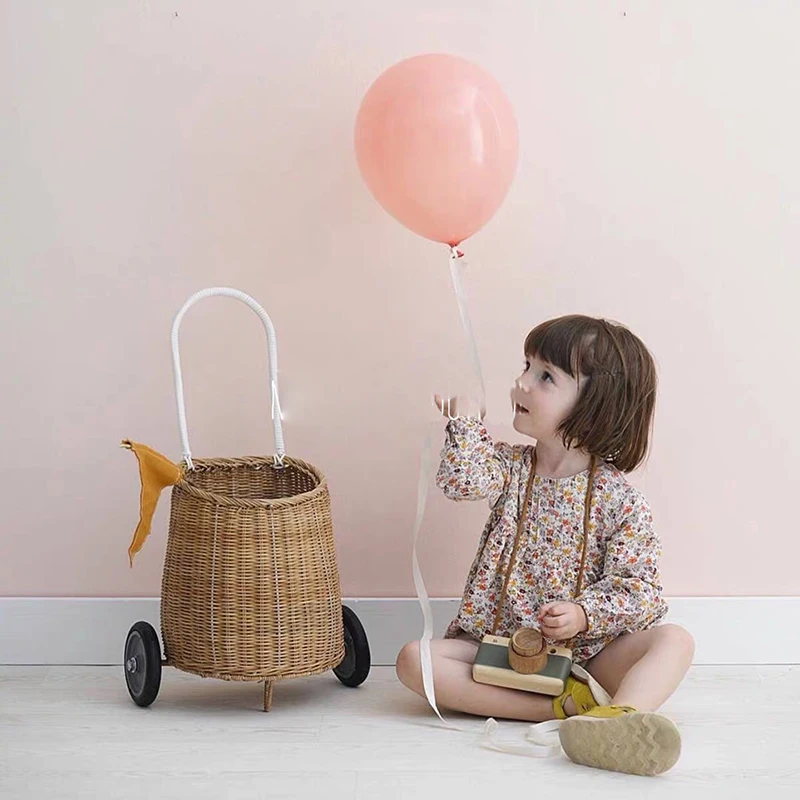 children's-photography-props-trolley-pull-car-nordic-wind-pull-car-straw-pull-car-children-photo-props-outdoor-props