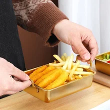 

Square Plate Stainless Steel Fried Chicken Plate Creative Snack Plate with Ears Candy Dessert Snacks Dried Fruit Plate Tray