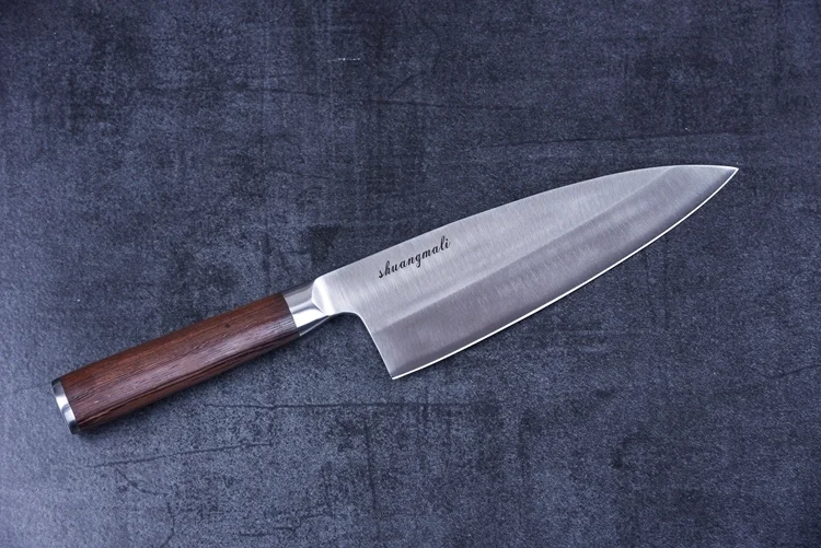 8 дюймов, японские ножи Deba, немецкий 1,4116, кухонный нож шеф-повара из нержавеющей стали, лососевый нож для приготовления головы рыбы, s с деревянной ручкой венге