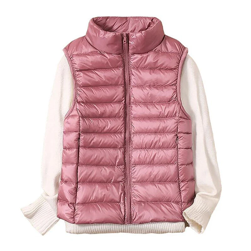 maxi puffer coat Women Sleeveless Down Vest 2021 Autumn Winter Women's Ultra Light 90% White Duck Down Vest Slim Jacket Windproof Warm Waistcoat puffer coat with fur hood