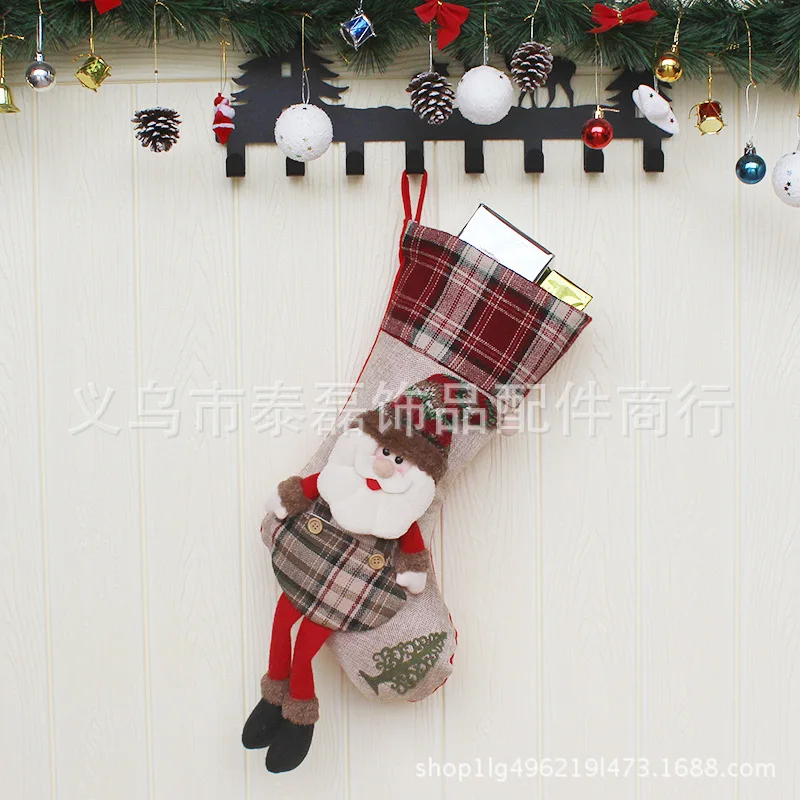 Детский Подарочный мешок конфет, Рождественские декоративные носки, трехмерные носки с рождественской елкой, подвесные очаровательные рождественские принадлежности - Цвет: Old Man