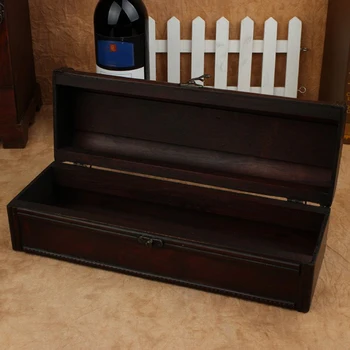 

Personalized Single Bottle Vintage Wood Wine Storage Box Carrier Case Wooden Wine Bottle Holder Storage Box with Handle