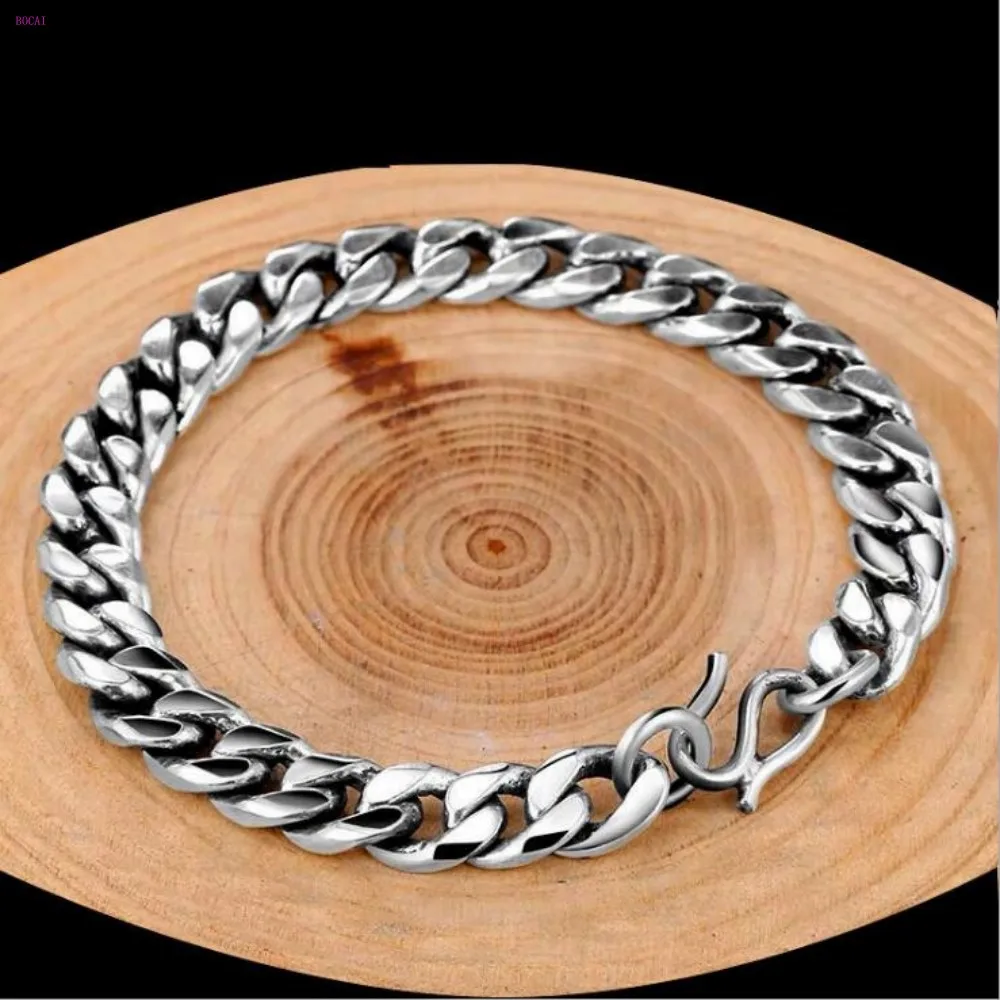 Lovers' глянцевый браслет S925 чистого серебра для мужчин и женщин, Мужской Ретро тайский серебряный браслет для мужчин и женщин