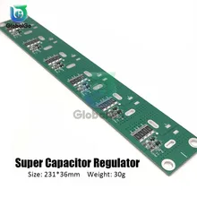 Super condensador de faradio tablero de protección para regulador de voltaje, para 6 uds., 2,5 V-3V, 360-700F, Serie de pie plano, accesorios para condensadores