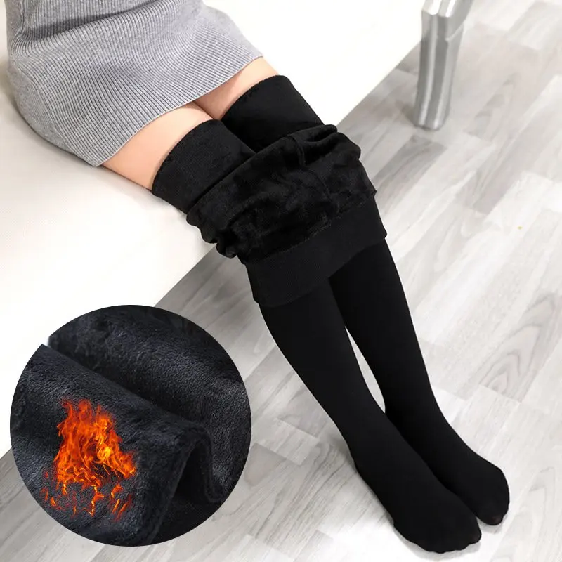Winter Children Warm Tight For Girls Thick Velvet Pantyhose Fleece Cotton Pants Toddler Ballet Dance Long Stockings Boys Clothes