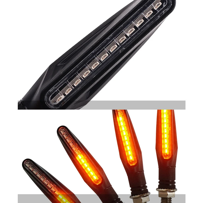 Universal Motorcycle Turn Signal Light 12V Led Moto Flowing Water Blinker Bendable Motorcycle Flashing Lights Signal Lamp