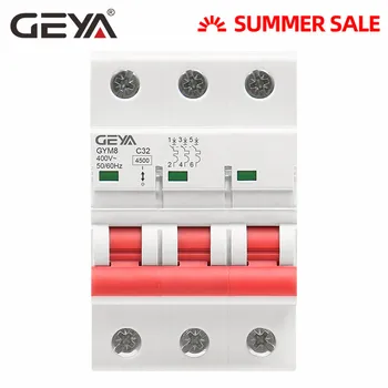 

GEYA GYM8 3P Din Rail MCB 6A 10A 16A 20A 25A 32A 40A 50A 63A 220V Mini Circuit Breaker C Curve with CE CB SEMKO Certificate