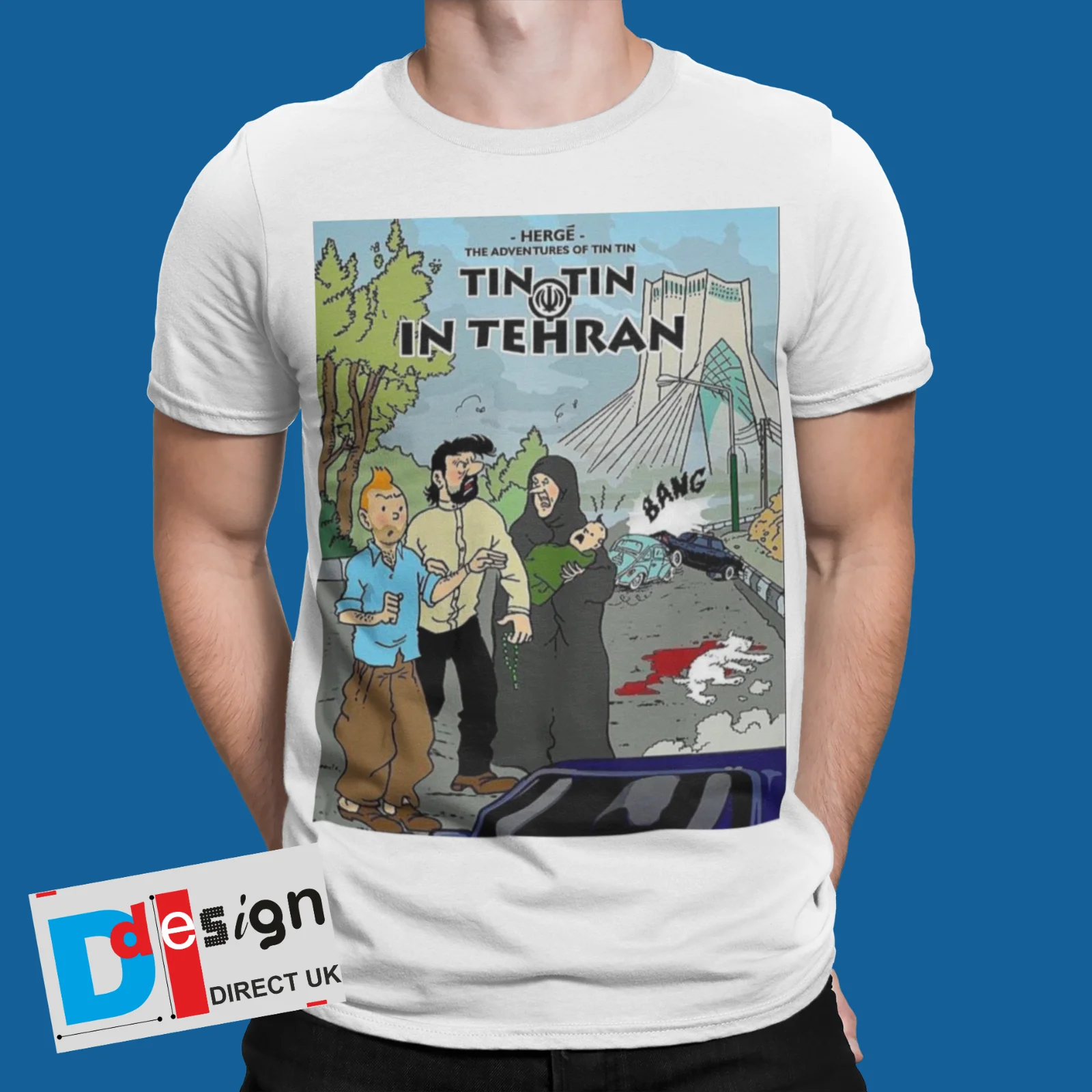 TINTIN футболка Тегеран Ретро Забавный крутой мультфильм комикс война Иран Ирак |