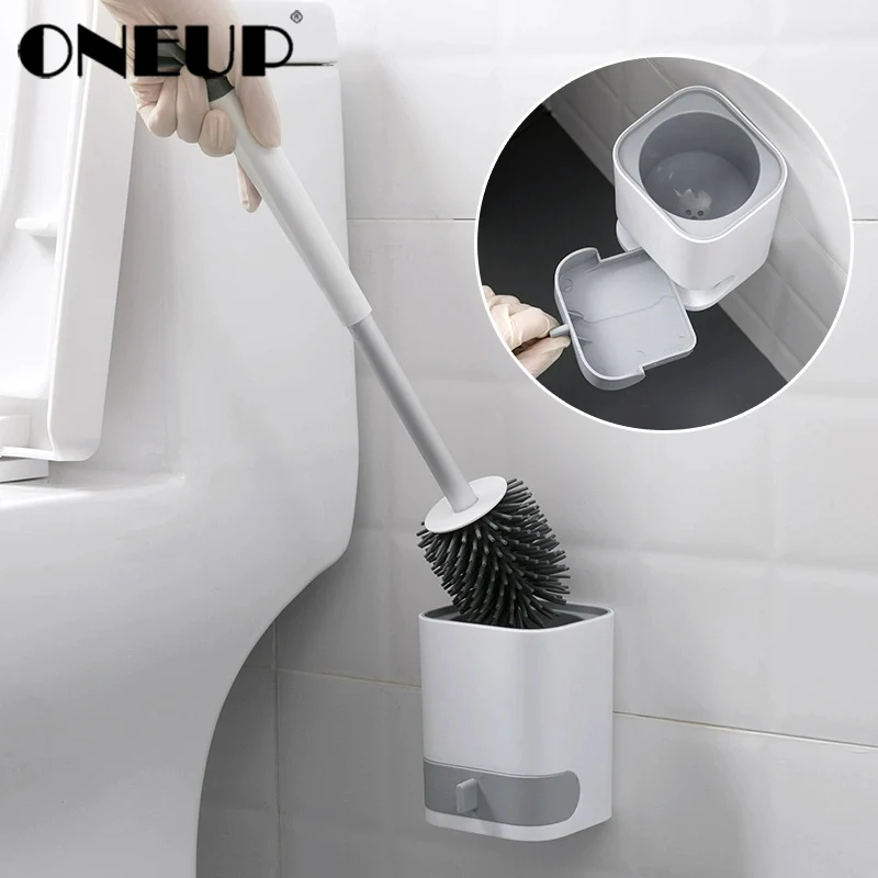 ONEUP TPR держатель для туалетной щетки с держателем ручка с мягкой щетиной набор для чистки ванной комнаты Настенные Аксессуары для чаши