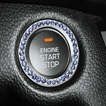 

Exquisite Car One Button Start Button Imitation Diamonds Ring