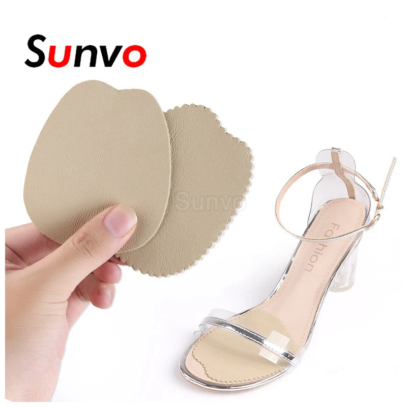 Shoe Anti Slip Stickers Sunvo Anti-Slip Cow Leather Insoles Stickers For Women High Heels Sandals Cushion Foot Self-adhesive Patch Non-slip Forefoot Pad