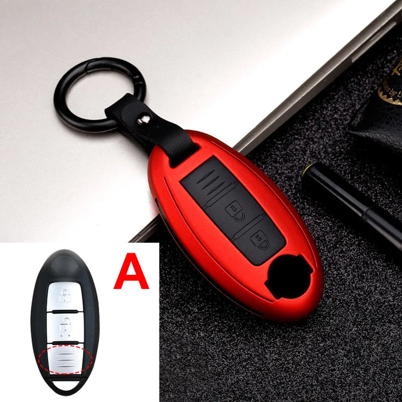 ABS+ силиконовый чехол для ключей от машины Fob Обложка для Nissan Qashqai J10 J11 X-Trail t31 t32 kicks Tiida Pathfinder Мурано Note Juke Infiniti - Название цвета: A  Red