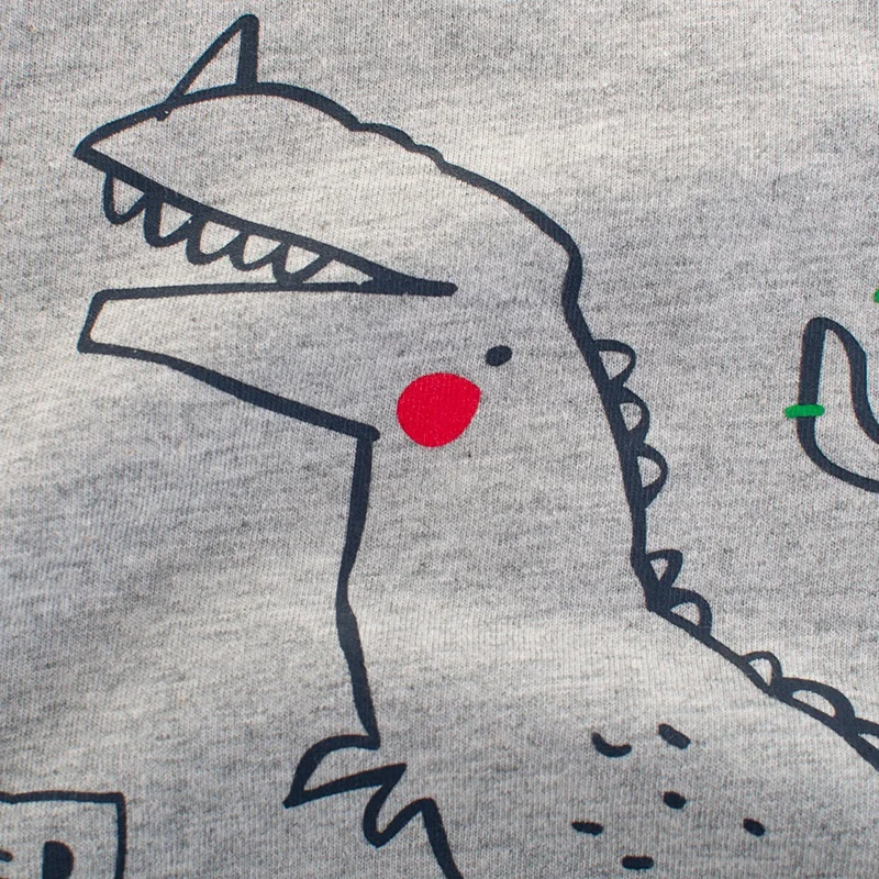 Осенний хлопковый костюм, футболка с длинными рукавами, футболка с принтом динозавра