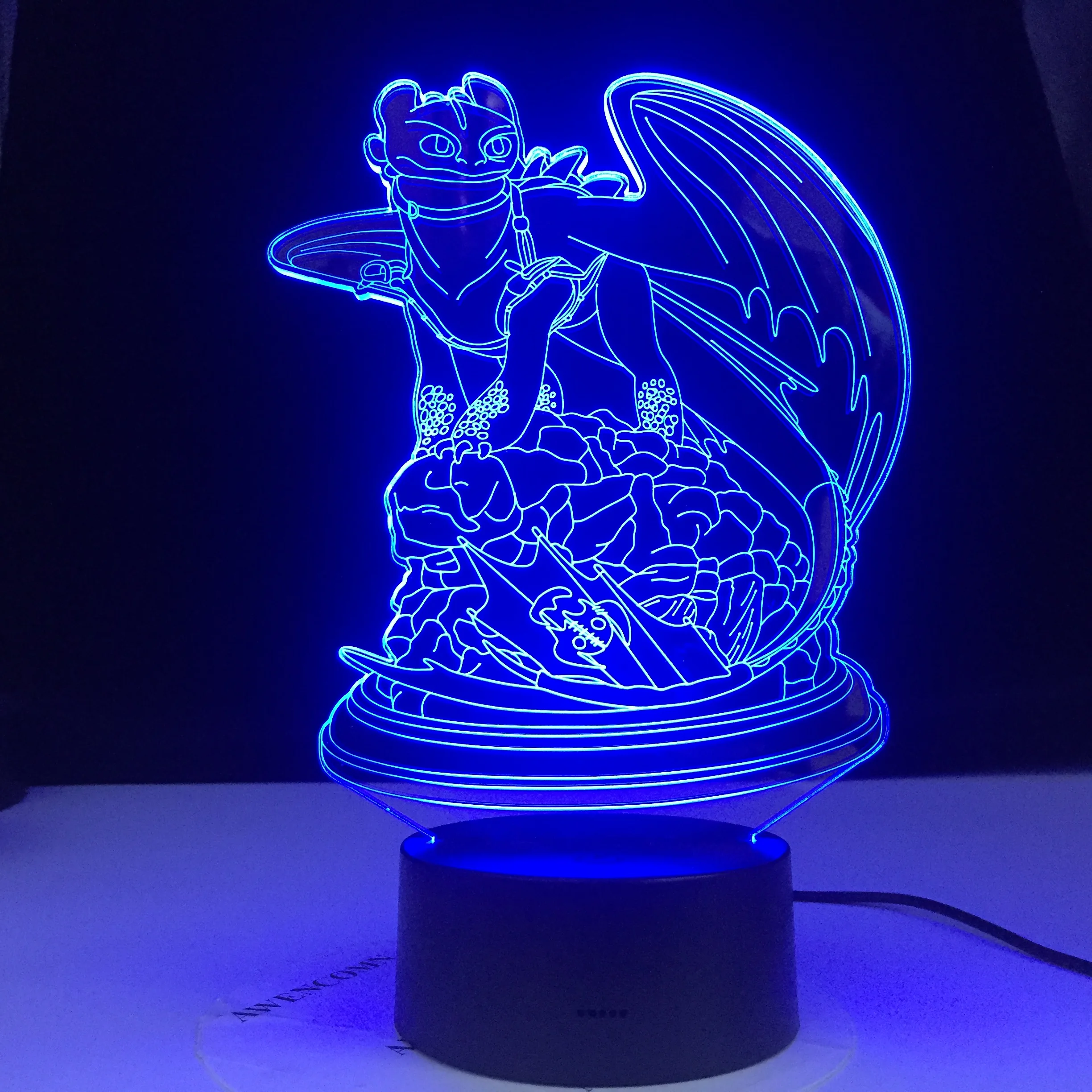 How To Train Your Dragon Lamp Dragon Toothless Lamp Illusion Touch 3d Table Lamp Nightlight Light Best Birthday Gift Home Decor Led Night Lights Aliexpress
