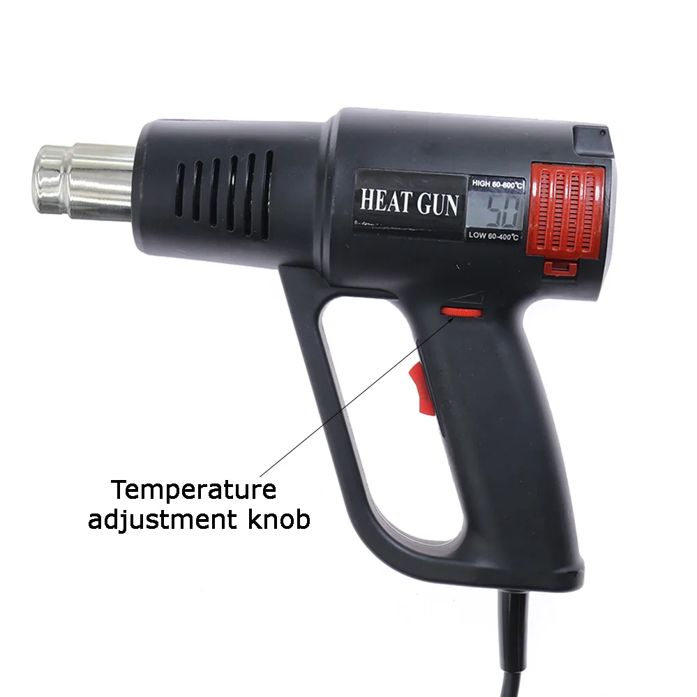 Hot Air Gun 2000W High Quality Black Digital Display Knob Type Power Hair Dryer Shrink Wrapping Thermal Car Film Repair Tool 220 4