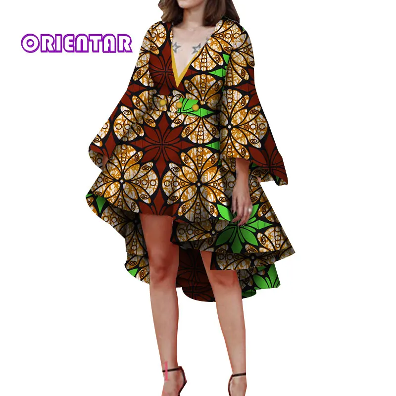 African Style Dress Women Sexy Deep V-neck High Waist Ball Gown Women African Dress Plus Size Evening Party Dress WY5929 - Цвет: 3